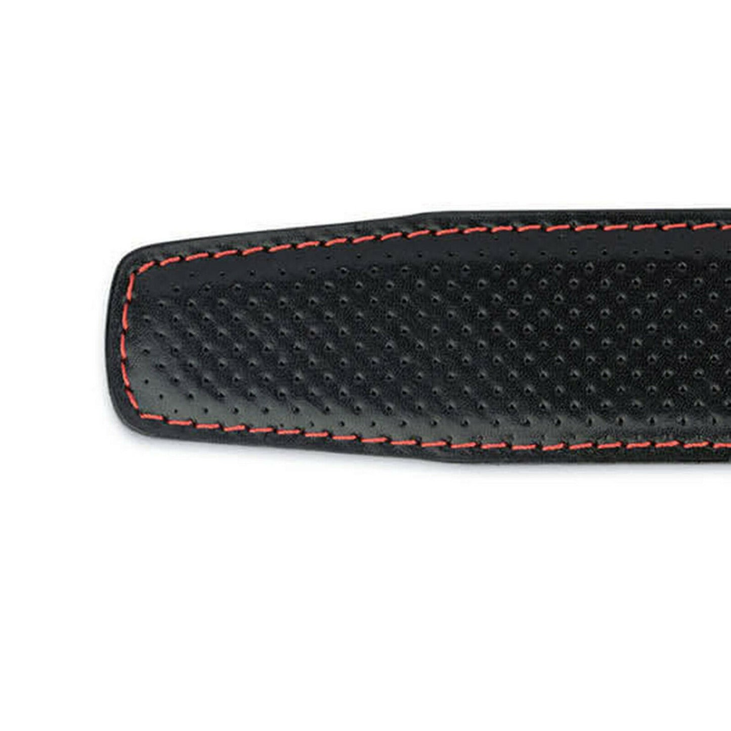 Black Belt Strap For Ferragamo Perforated Replacement Red Genuine Leather 35 Mm