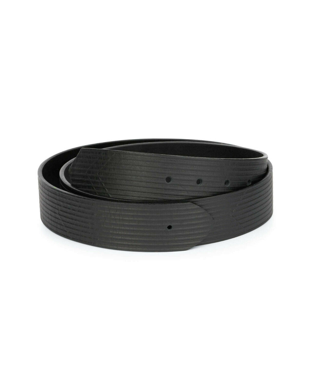 Mens Black Belt Leather Strap For Ferragamo Buckles 40mm Replacement Straps