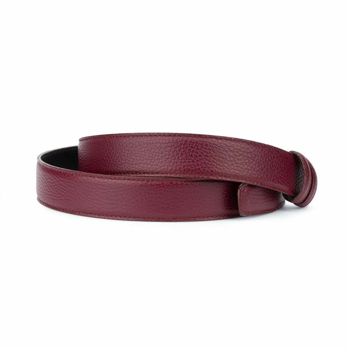 Burgundy Belt Men Replacement Strap For Ferragamo 35mm Genuine Leather No Buckle