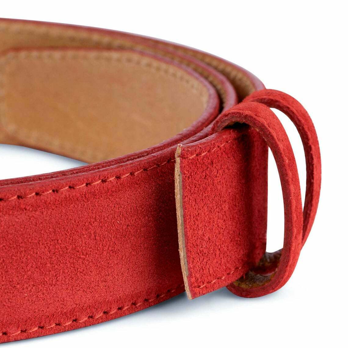 Luxury Red Suede Belt Strap Replacement For Ferragamo Belts Mens Womens 35mm