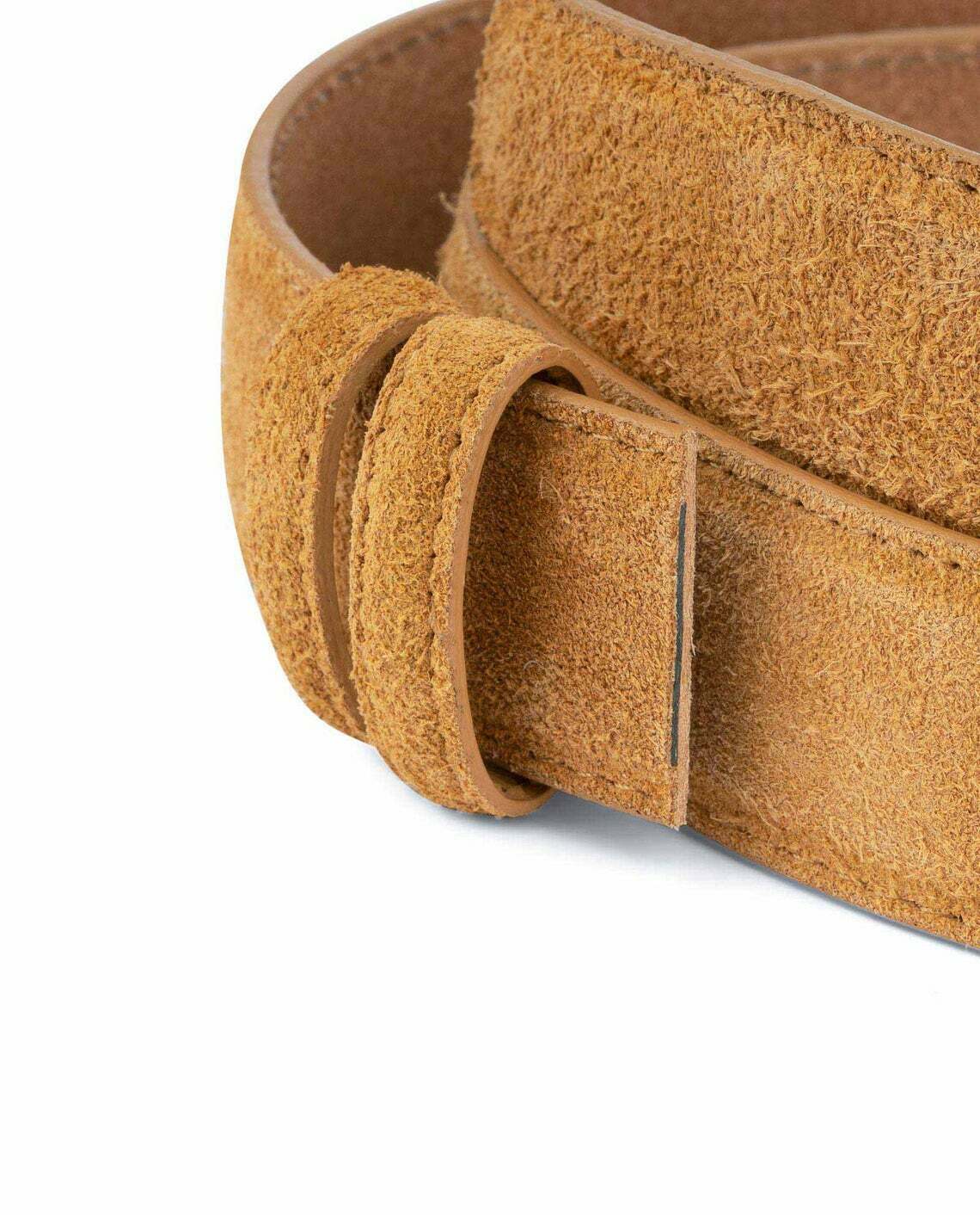 Mens Camel Suede Belt Strap Adjustable For Dunhill Buckles 35mm Replacement