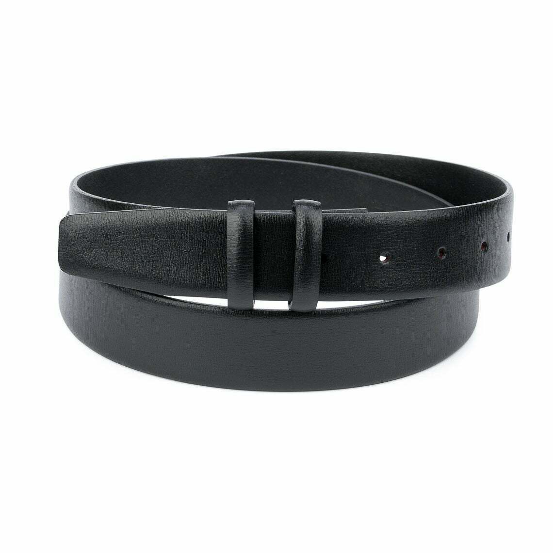 35 Mm Black Leather Belt Without Buckle For Montblanc Replacement Belt Strap