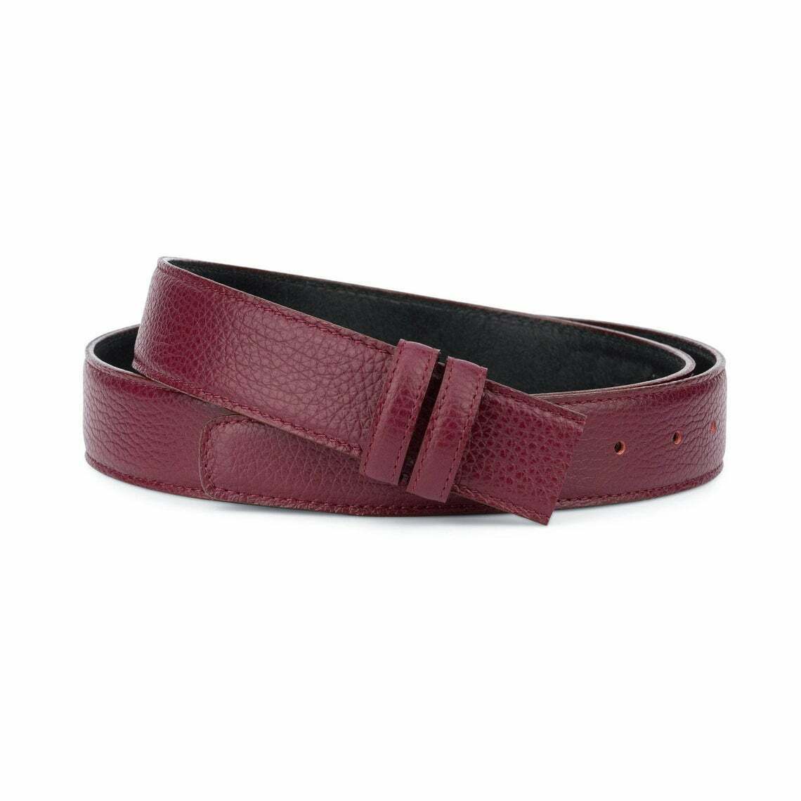 Burgundy Belt Men Replacement Strap For Montblanc 35mm Genuine Leather No Buckle