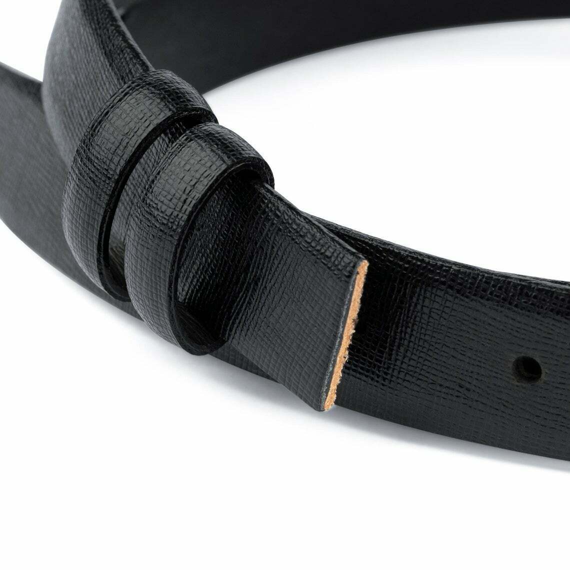 1 Inch Black Saffiano Belt Strap Mens Womens For Dunhill Buckles Thin Belt