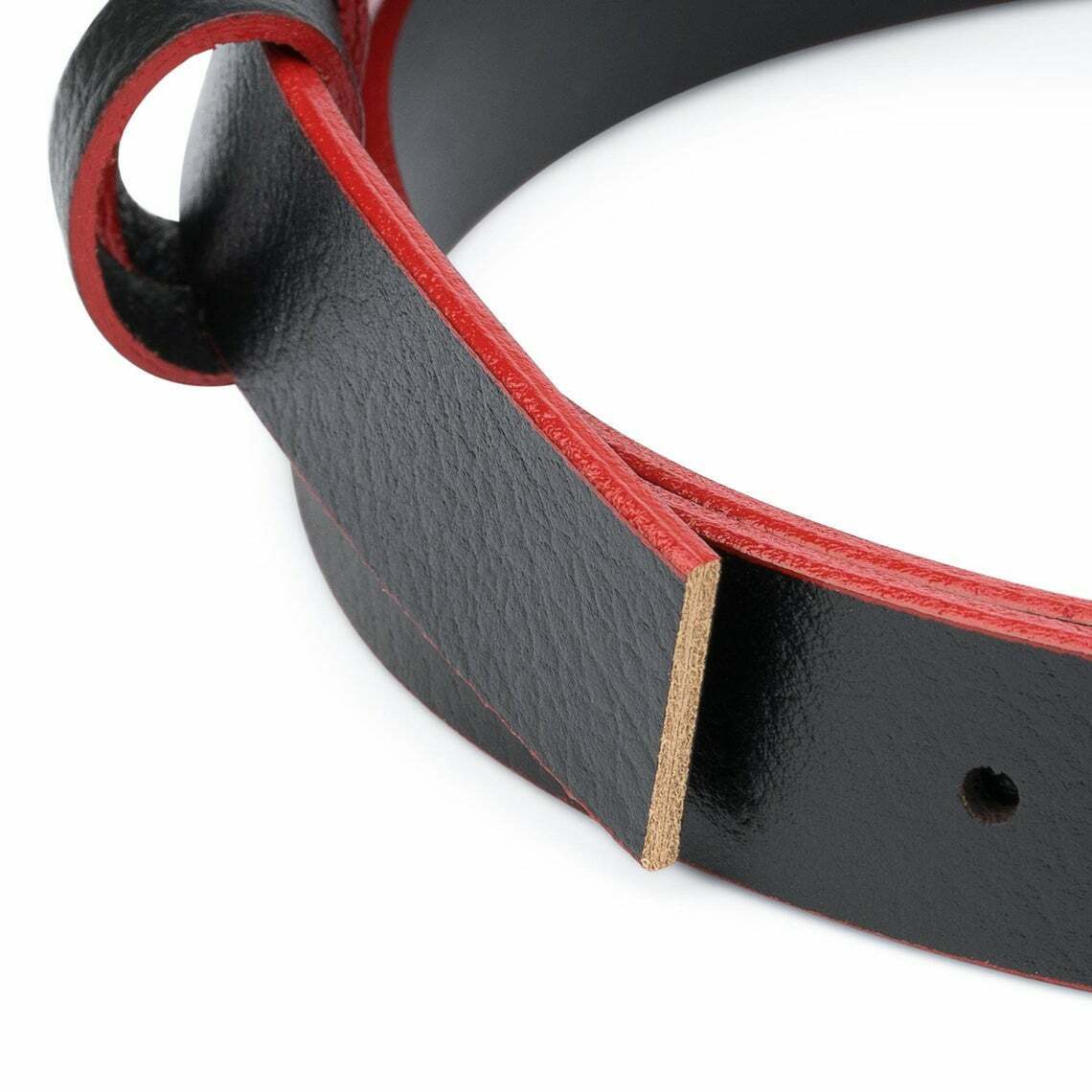 1 inch Black Leather Belt Strap For Montblanc Mens Womens Narrow Red Replacement