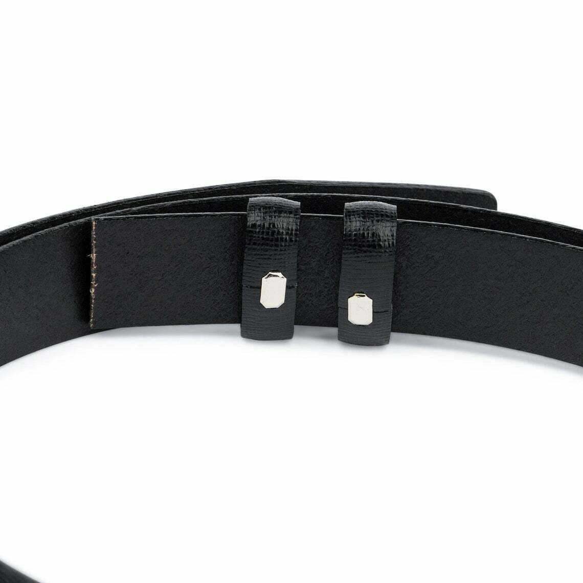 1 Inch Black Saffiano Belt Strap Mens Womens For Dunhill Buckles Thin Belt