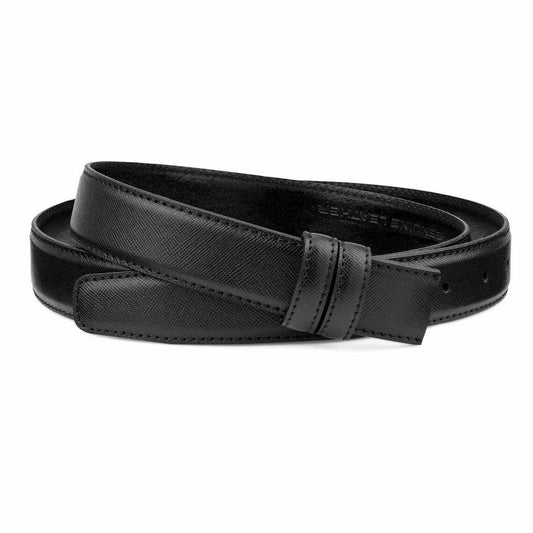 Black Saffiano Leather Belt Strap Mens Belts Replacement Belt 1 1.8 Inch Wide