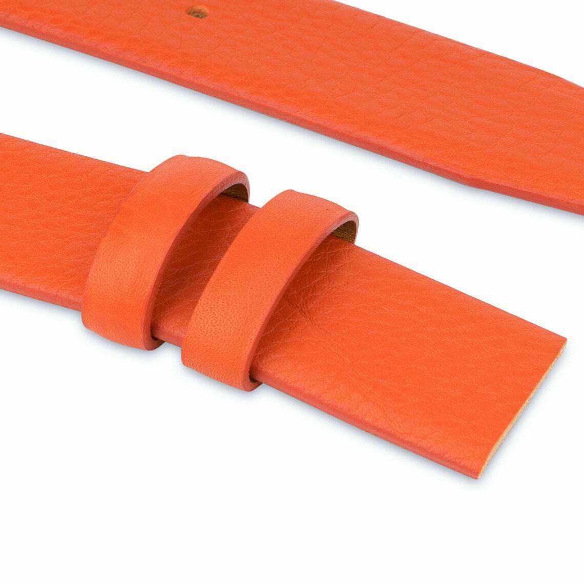 Soft Orange Leather Belt Strap For Cartier Buckles 35mm Mens Womens Belts