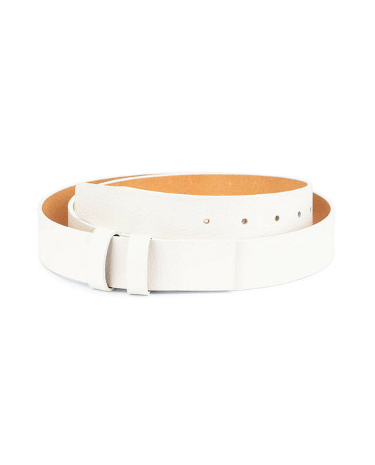 White Leather Belt Strap Replacement For Montblanc Mens Womens Real Calf 35mm