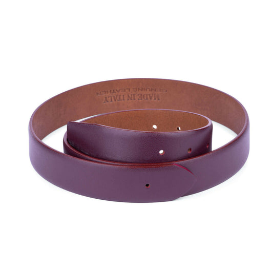 Burgundy Belt Strap Without Buckle For Ferragamo Buckle Replacement Real Leather