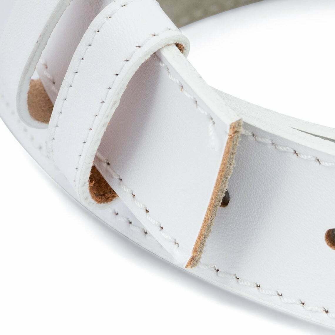 Mens White Leather Belt Replacement Strap For Montblanc Buckles 35mm Adjustable