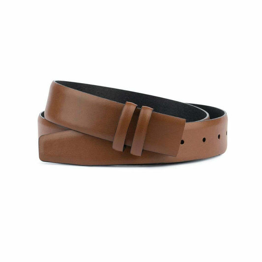 Brown Leather Belt For Ferragamo Buckles 35 Mm Replacement Strap Tan Adjustable