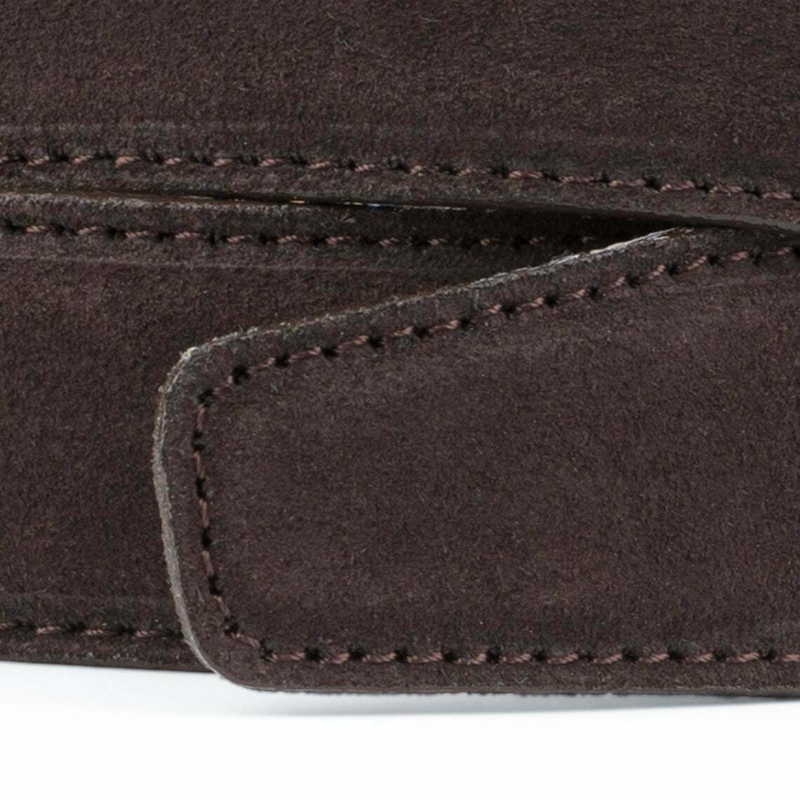 Dark Brown Suede Leather Belt Strap For Dunhill Buckles 35 Mm Mens Belts