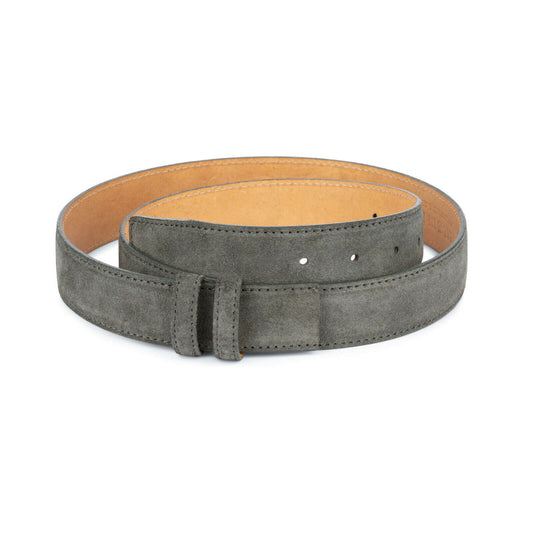 Grey Suede Replacement Belt Strap Without Buckle For Cartier Gray Calfskin