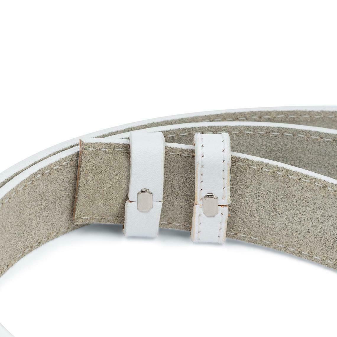 White Leather Belt With No Buckle For Dunhill 30mm Mens Womens Golf Wedding