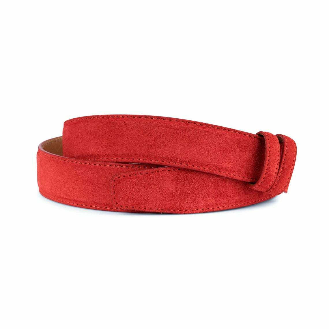 Luxury Red Suede Belt Strap Replacement For Dunhill Belts Mens Womens 35mm