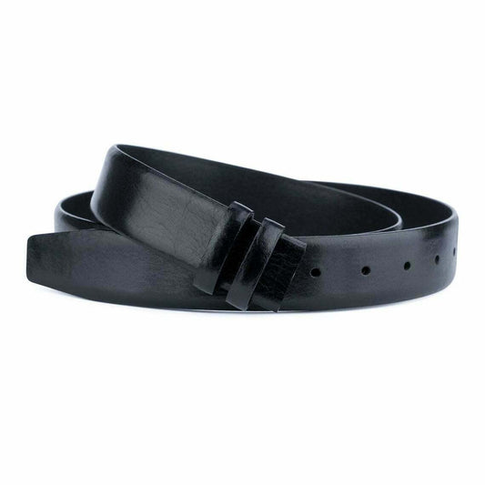 Black Veg Tan Leather Belt Strap For Cartier Buckles 35 Mm Mens Vegetable Tann