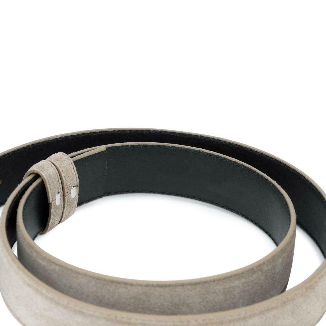 Taupe Suede Belt Strap Replacement For Dunhill Buckles 35mm Mens Womens Belts