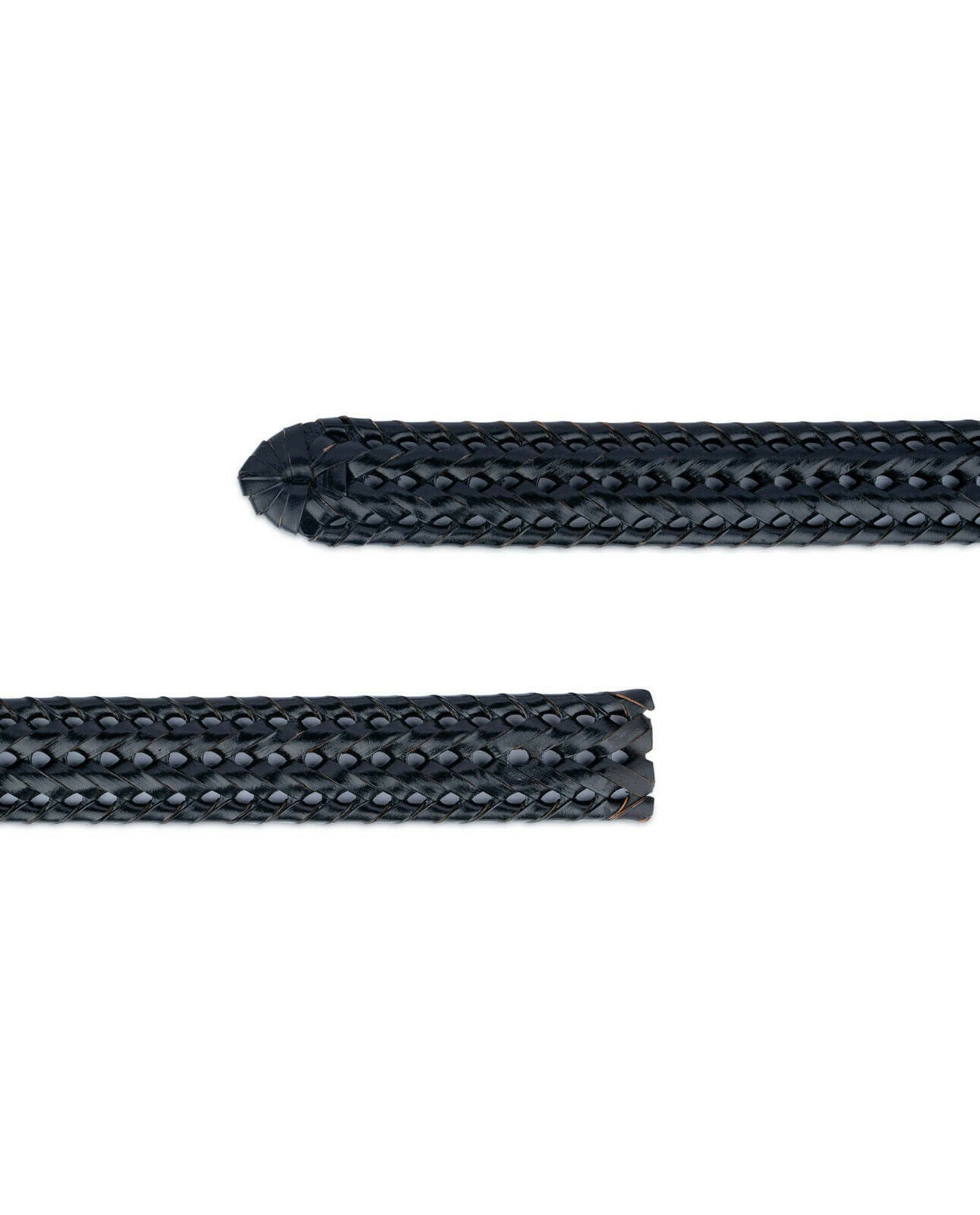Woven Mens Belt Strap For Dunhill Buckles Replacement Black Real Leather 35 Mm