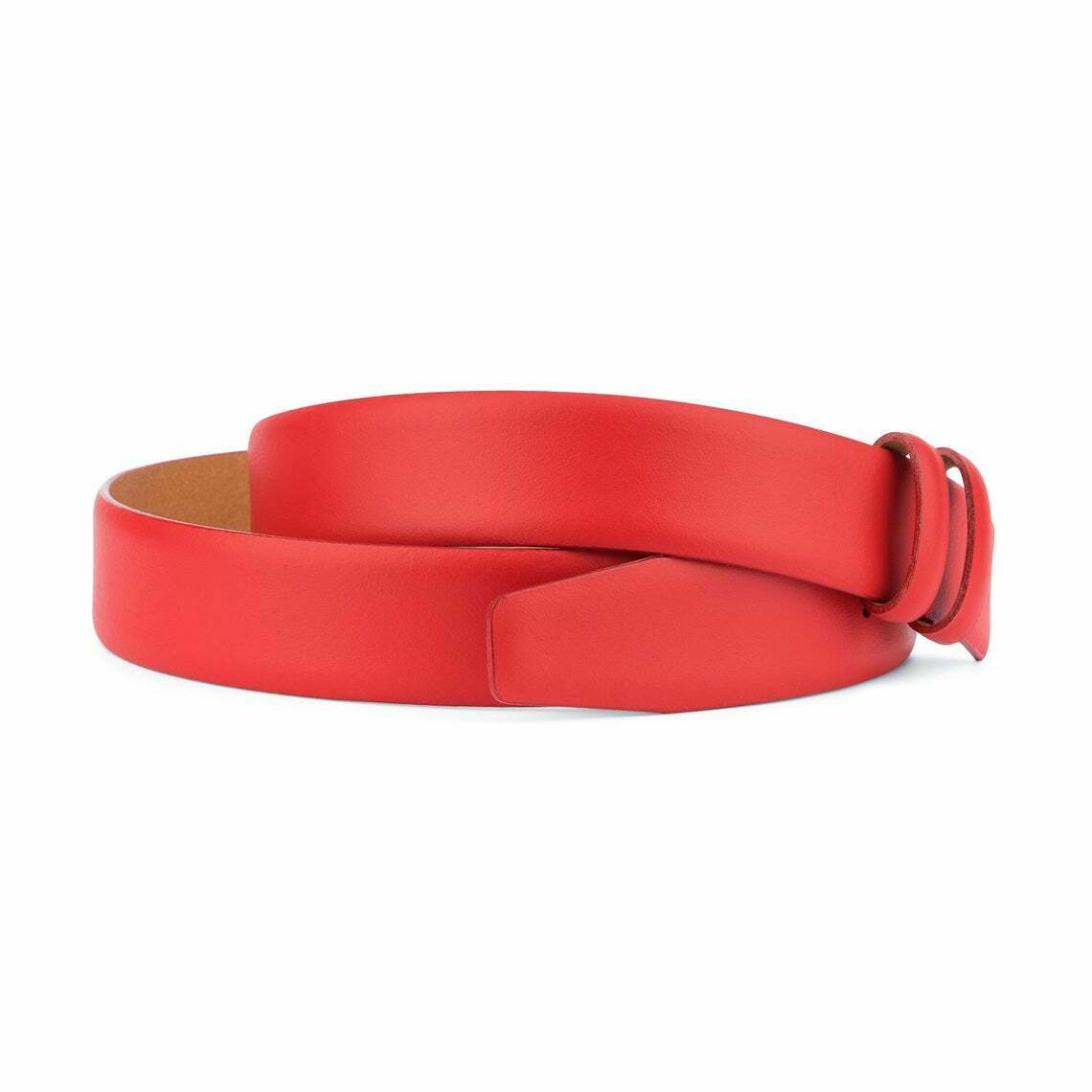 Men's Red Belt Strap Replacement For Cartier Buckle Genuine Leather 35mm Women