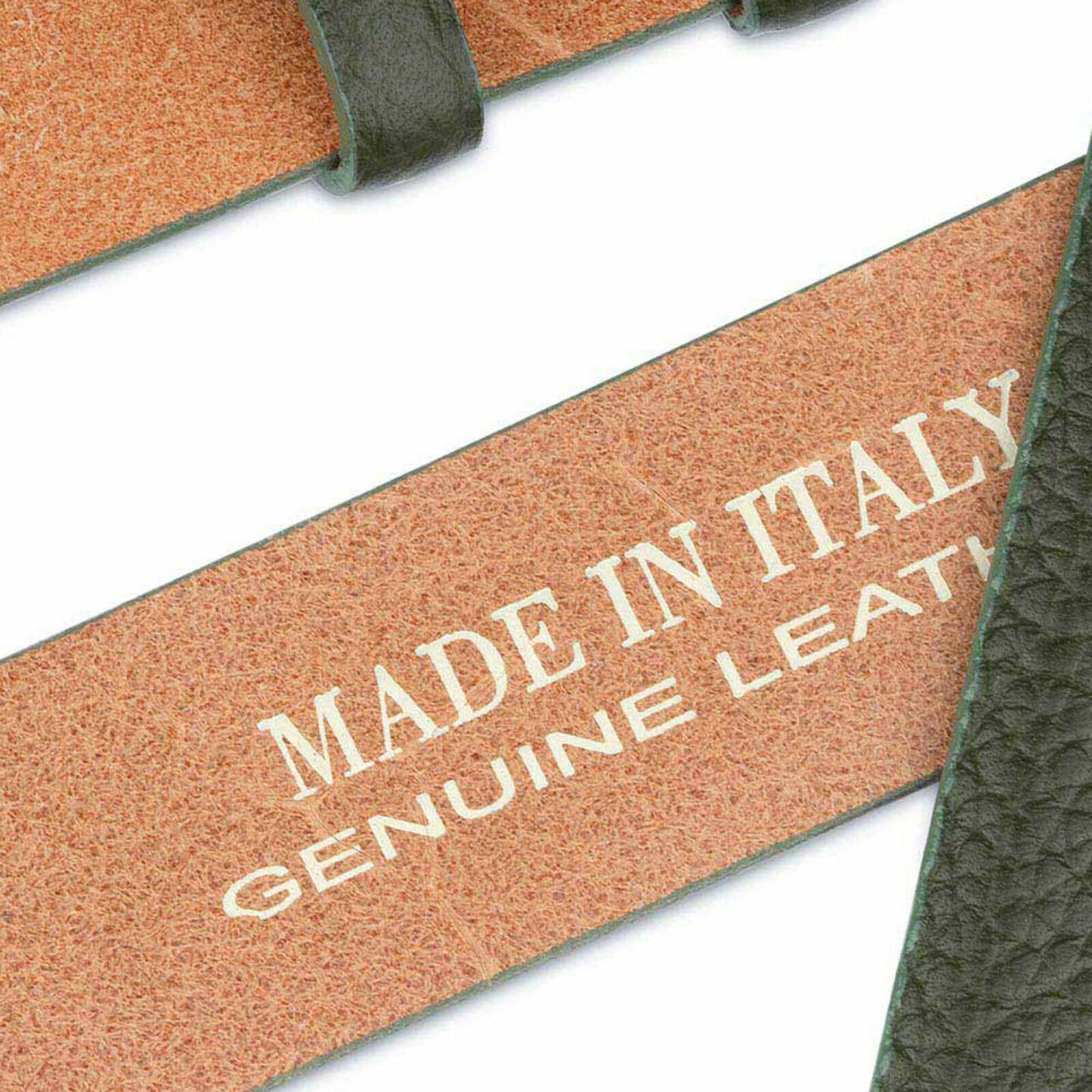 Mens Green Leather Belt Strap For Montblanc No Buckle 35 Mm Replacement