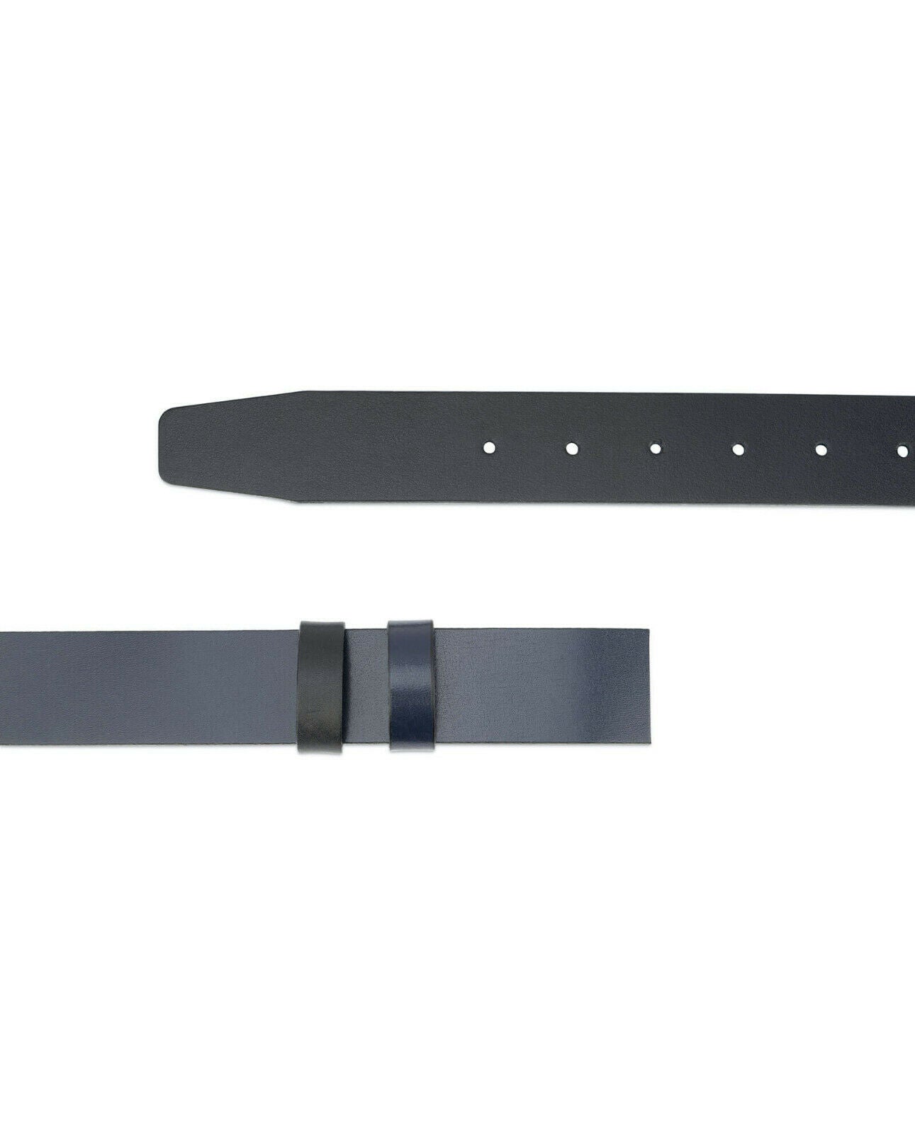 Reversible Replacement Leather Strap For Belt Blue Black 35 Mm For Dunhill