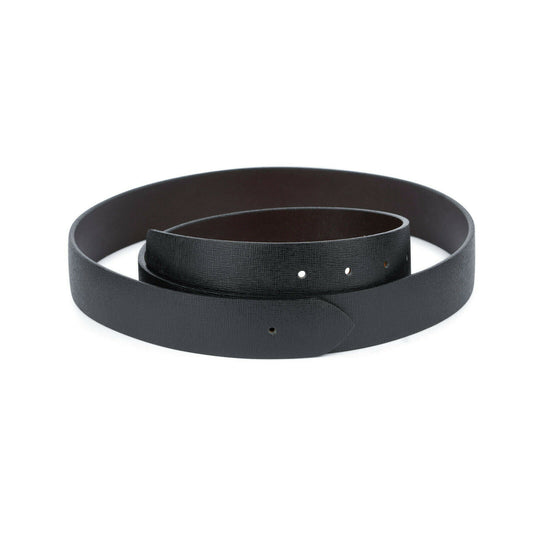 Reversible Belt Mens Strap For Fendi Buckle Saffiano Leather Black Brown 35 Mm