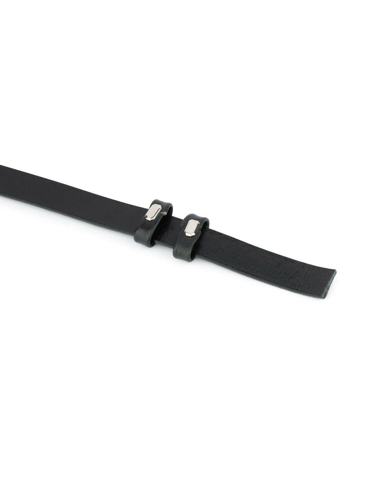 Womens Black Leather Belt Strap Replacement For Dunhill Buckle 15 Mm Thin