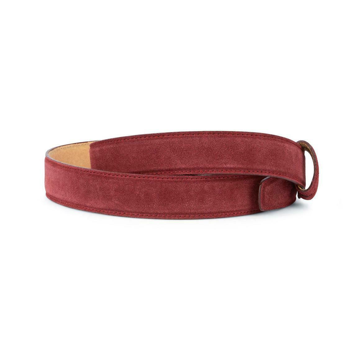 Burgundy Suede Belt Strap For Cartier Buckles Men Belts Genuine Leather 35mm