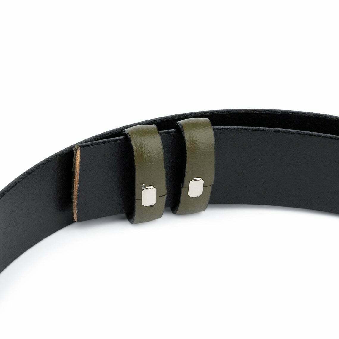 Olive Green Belt With No Buckle Replacement Strap For Cartier Belts 30mm