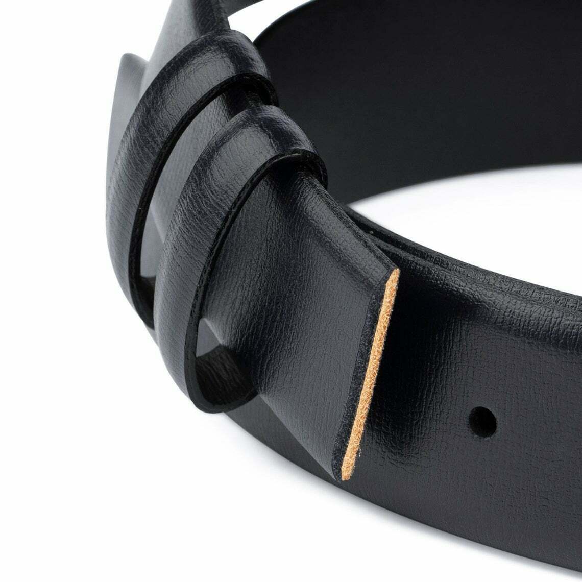 Mens Navy Blue Belt Without Buckle For Dunhill Belt Genuine Leather Strap 35mm