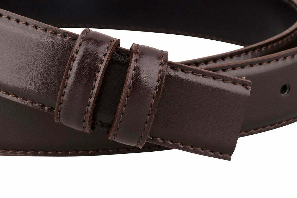 Brown Leather Belt Strap Replacement For Cartier 1 1 8 Mens Dress