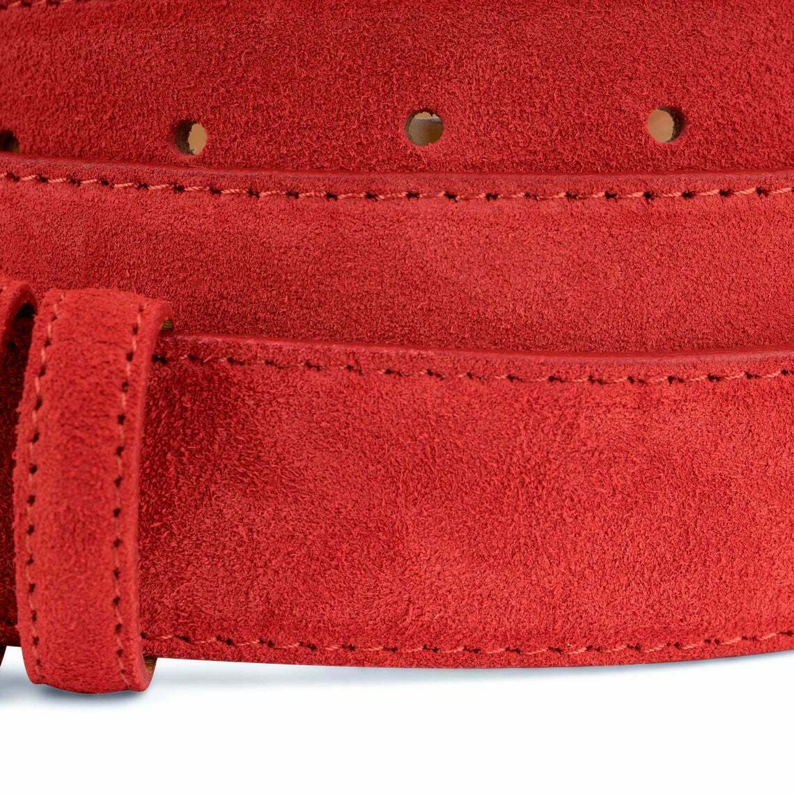 Luxury Red Suede Belt Strap Replacement For Dunhill Belts Mens Womens 35mm