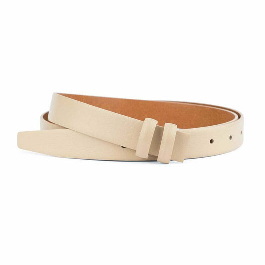 Beige Leather Belt Strap Womens For Ferragamo Buckle 1” Tan Brown 100% Leather