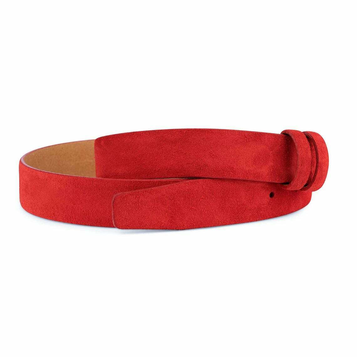 Red Suede Belt Strap Replacement For Montblanc Belts 30mm 100% Leather Men Women