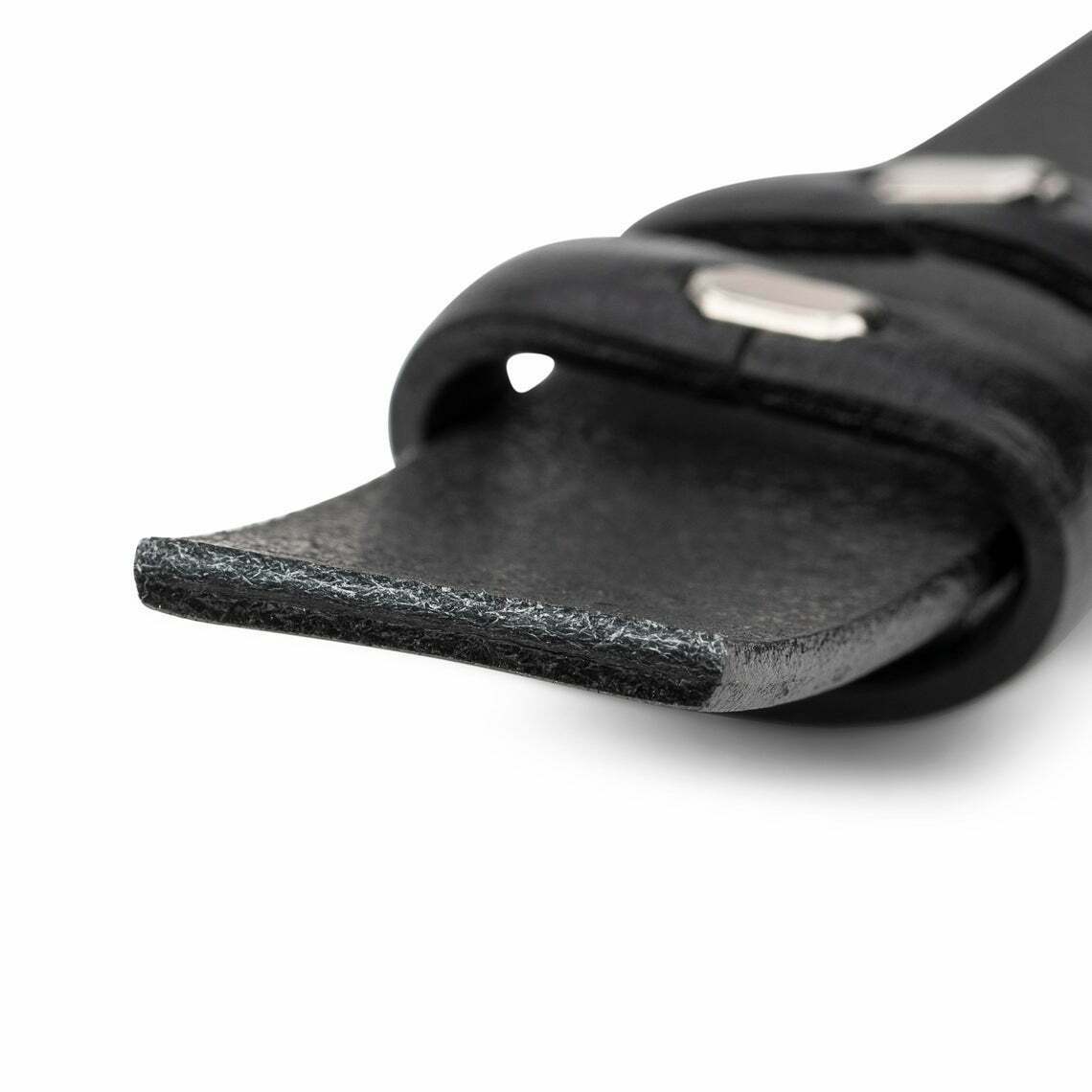 Thin Black Belt Strap With No Buckle For Dunhill Smooth Mens Womens 25mm
