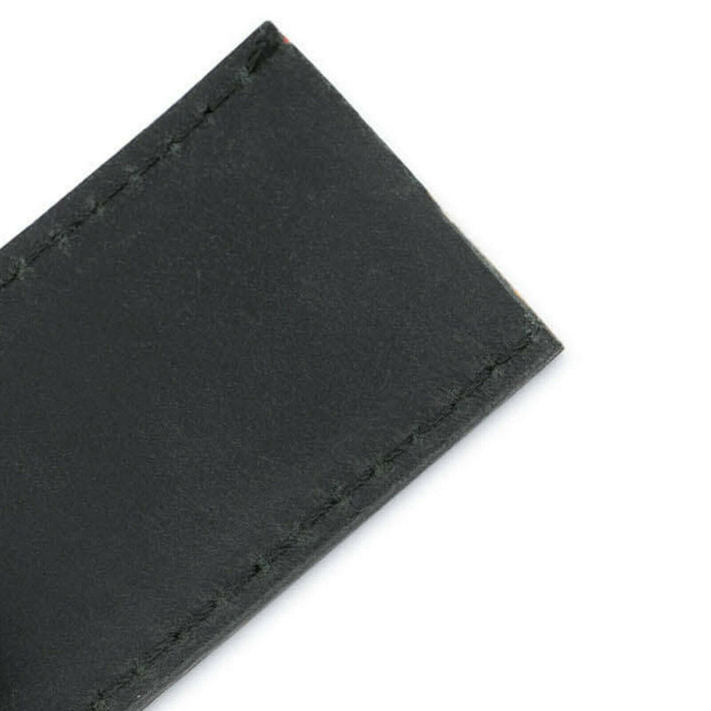 Black Belt Strap For Ferragamo Perforated Replacement Red Genuine Leather 35 Mm