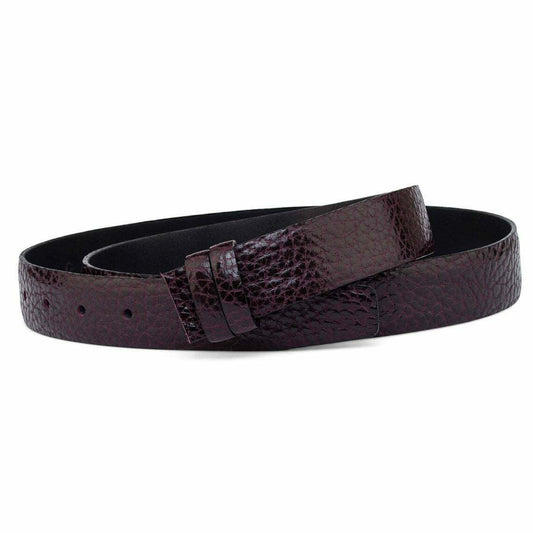 35 Mm Leather Belt Strap Women's Belts Burgundy Purple Replacement Strap