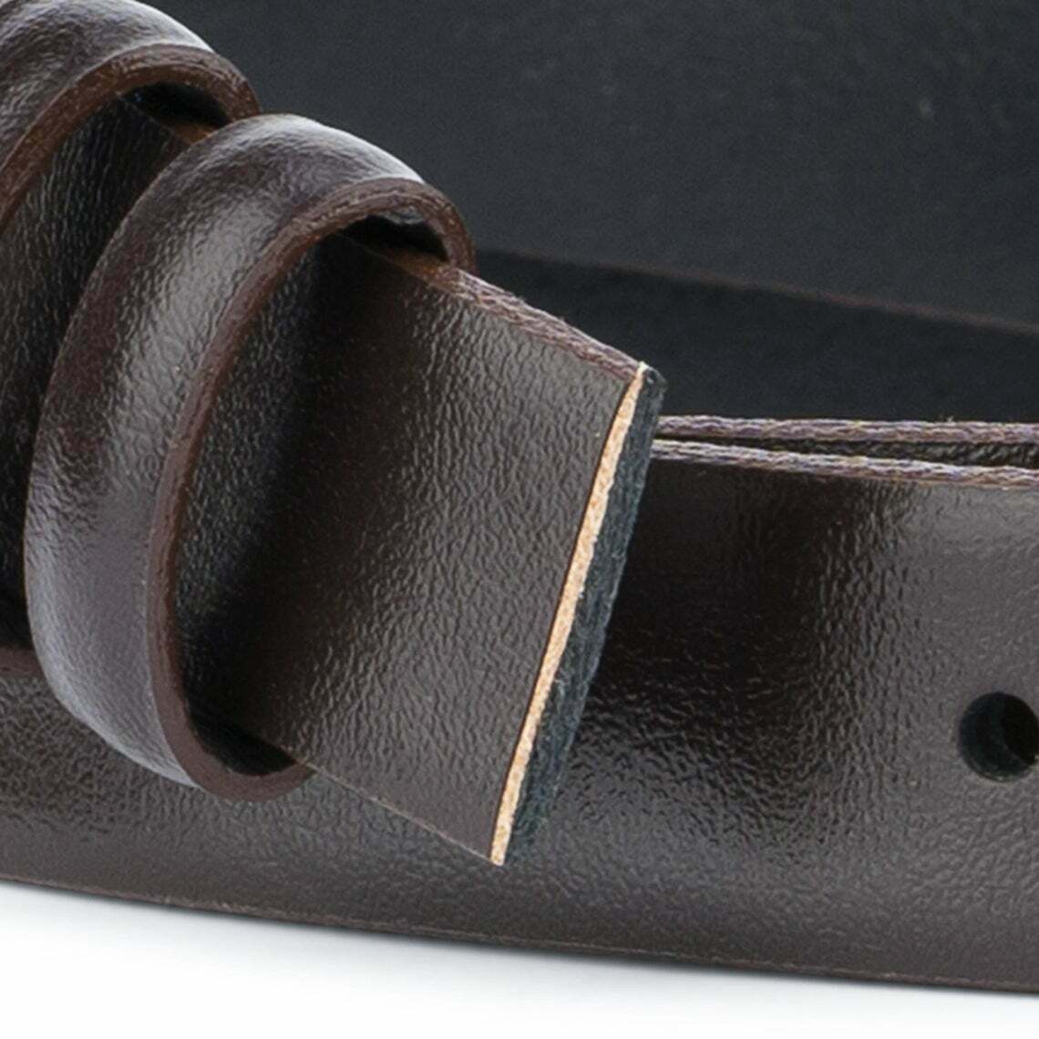 Dark Brown Leather Belt 1” Replacement Strap For Ferragamo Mens Womens Coffee