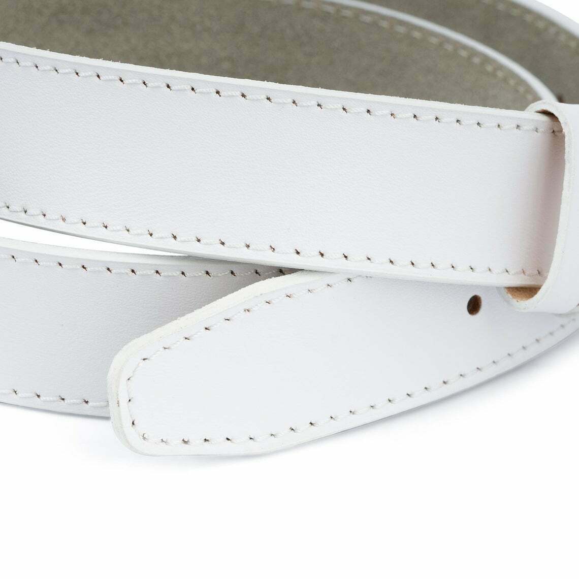 Mens White Leather Belt Replacement Strap For Dunhill Buckles 35mm Adjustable