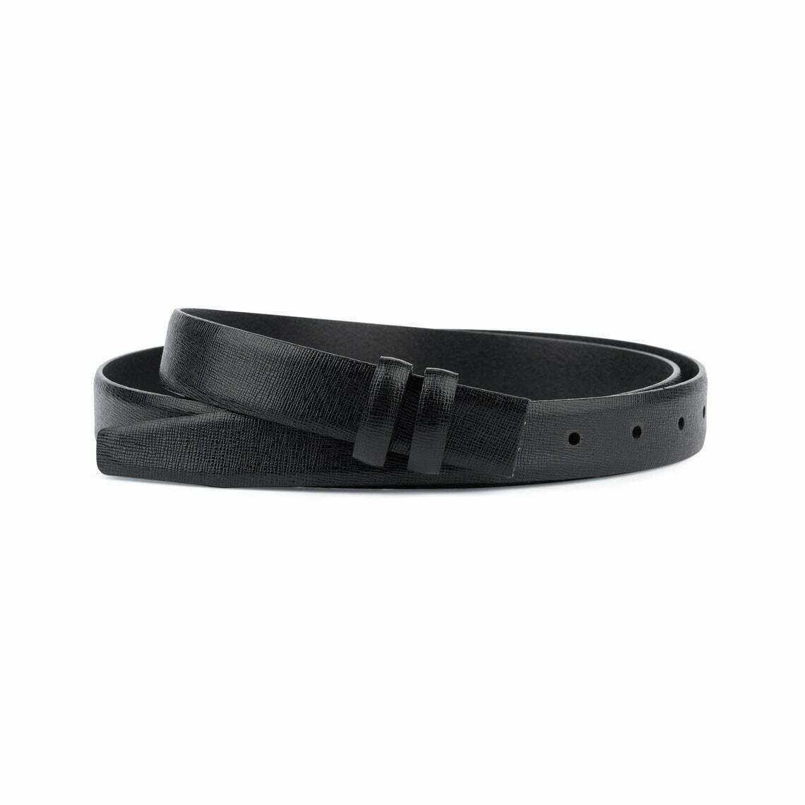 1 Inch Black Saffiano Belt Strap Mens Womens For Ferragamo Buckles Thin Belt