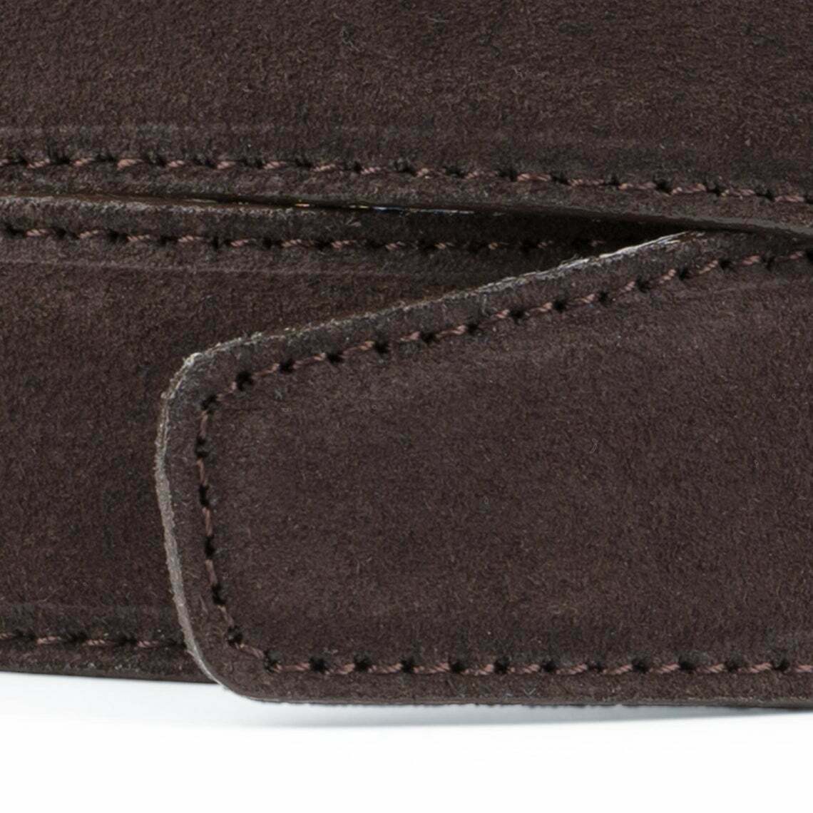 Dark Brown Suede Leather Belt Strap For Ferragamo Buckles 35 Mm Mens Belts