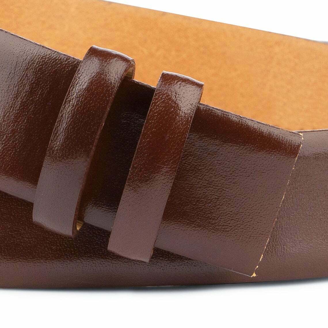 Cognac Leather Belt Replacement Strap For Ferragamo Buckle Mens Brown Belts 35mm