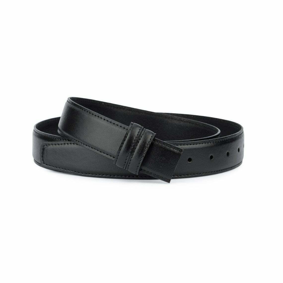 Mens Leather Belt Black Replacement Strap For Montblanc 35mm Stitched Size 40