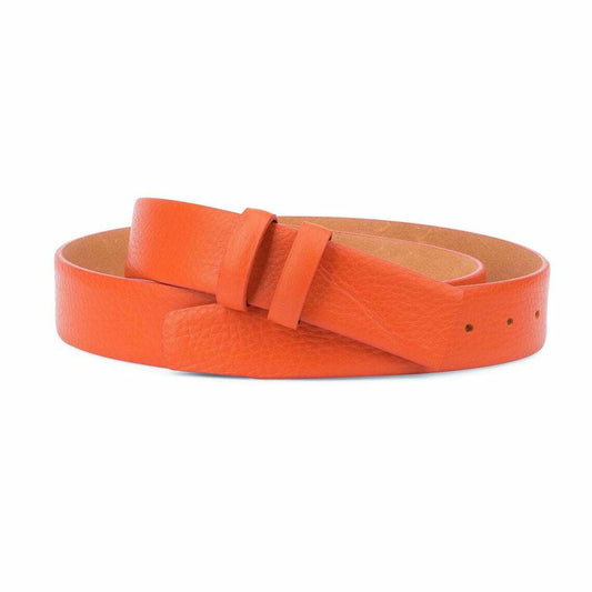 Soft Orange Leather Belt Strap For Dunhill Buckles 35mm Mens Womens Belts