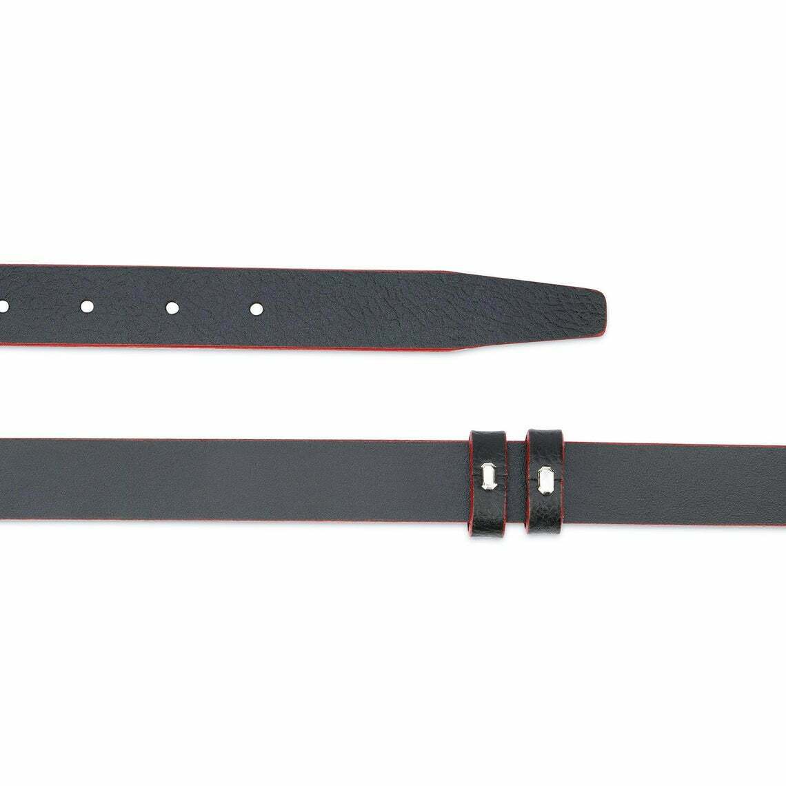 1 inch Black Leather Belt Strap For Montblanc Mens Womens Narrow Red Replacement