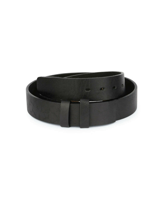 Black Full Grain Leather Belt Strap For Dunhill Buckle 40 Mm Replacement