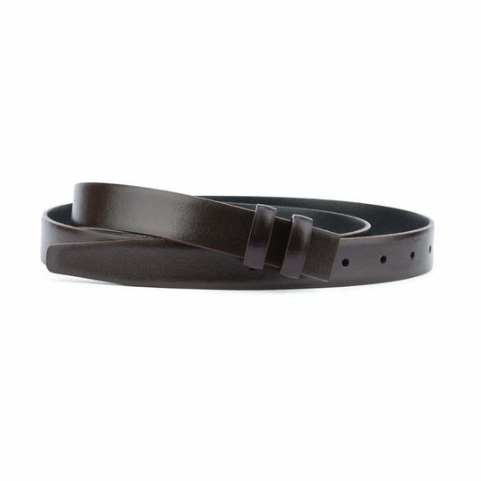 Dark Brown Leather Belt 1” Replacement Strap For Dunhill Mens Womens Coffee