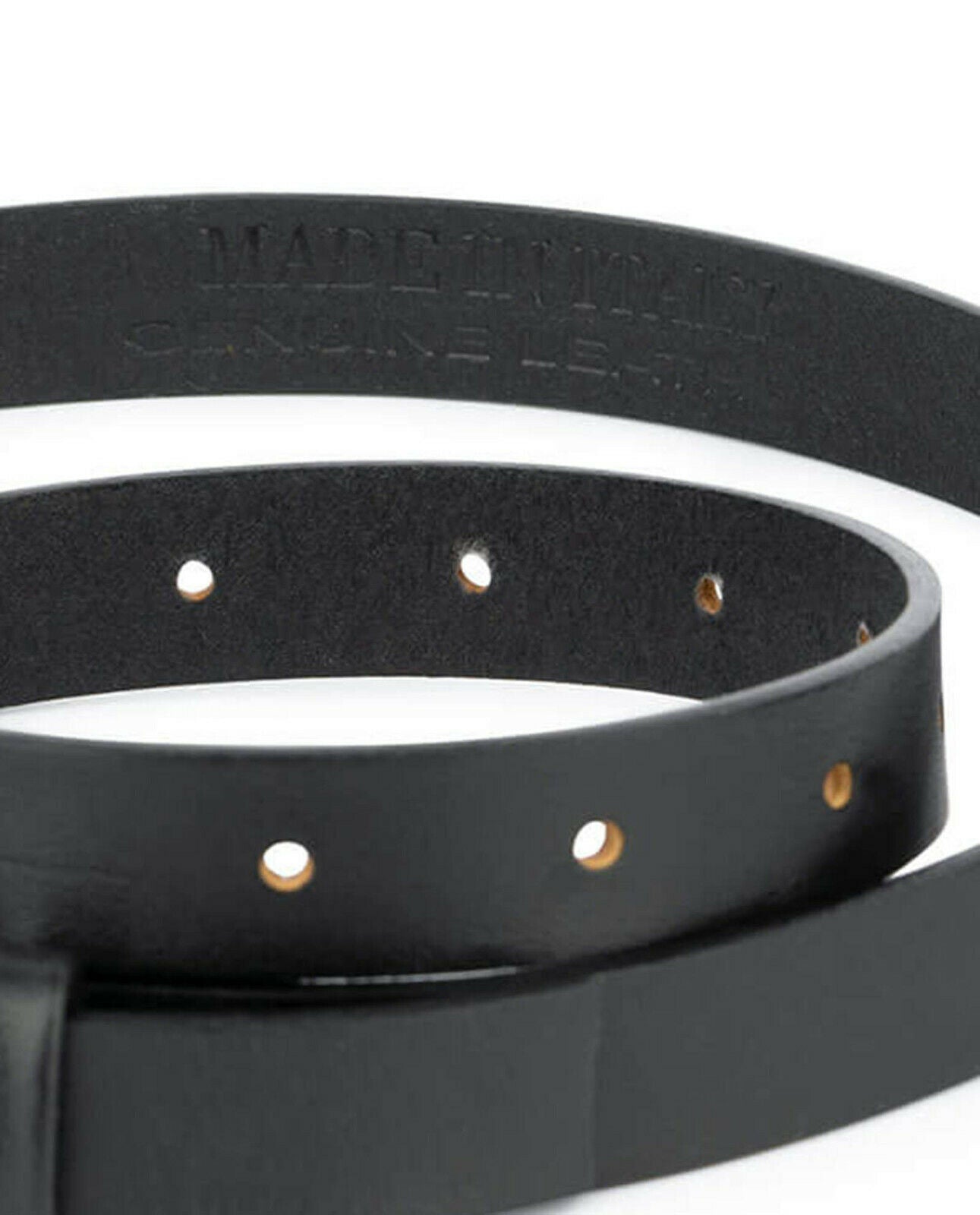 Mens Replacement Belt Strap For Dunhill Buckles Black Thin Smooth 20 Mm