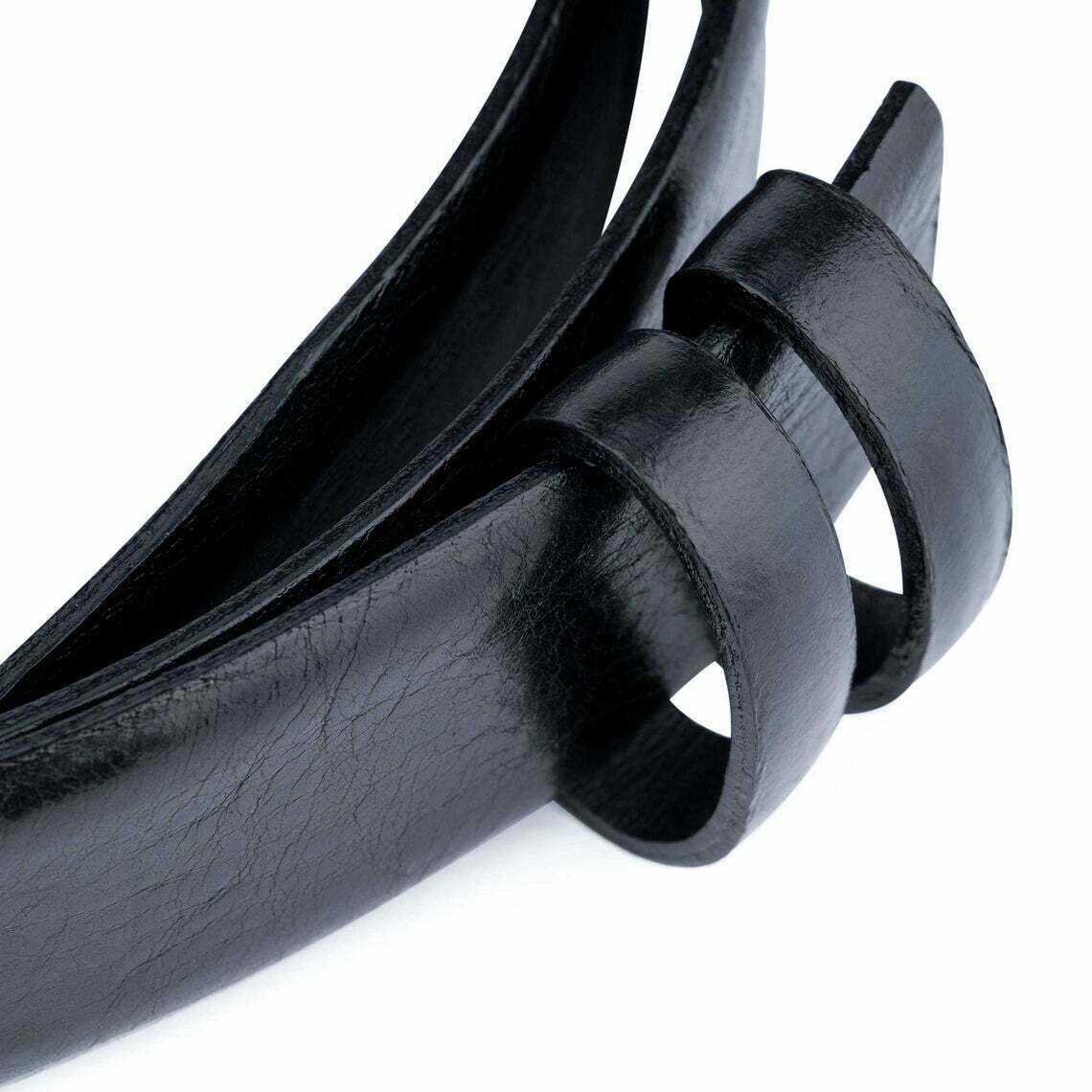 Black Veg Tan Leather Belt Strap For Dunhill Buckles 35 Mm Mens Vegetable Tann
